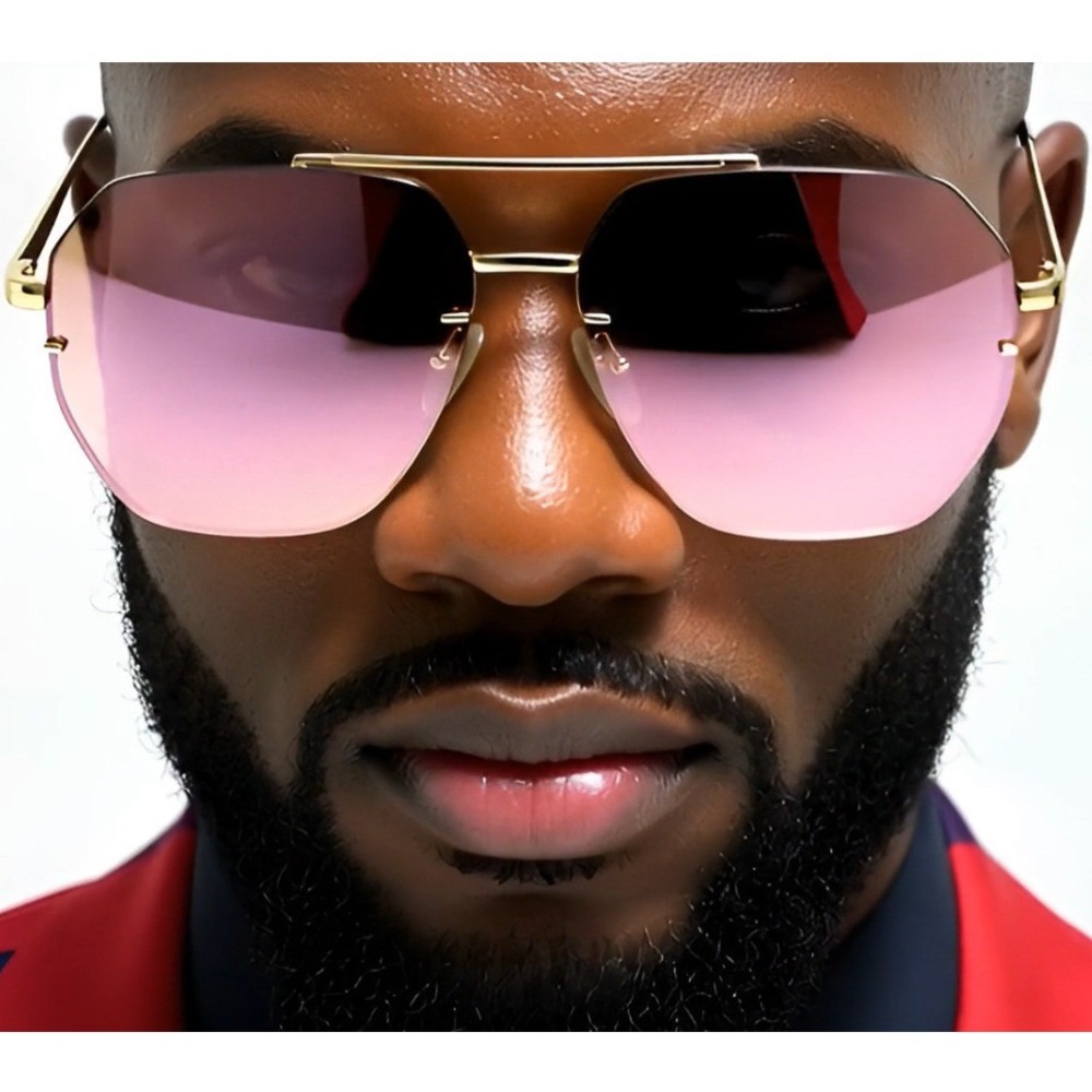 Pink Mirror Reflective Lens Sunglasses Men Style Flat‎ Lens Luxury Beach Shades